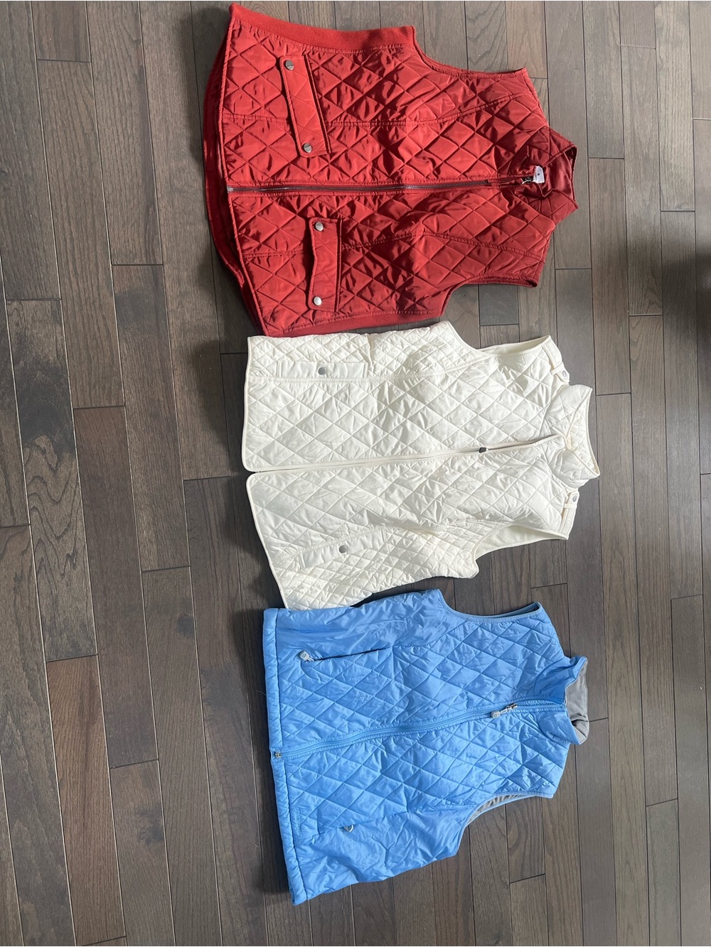 Quilted Vest Bundle - Rust, White, Blue
